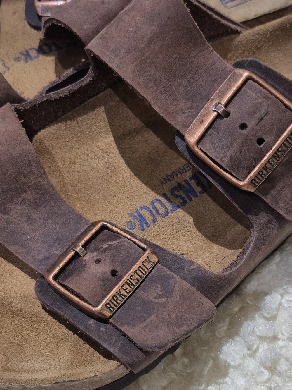 Birkenstock Brown Arizona Two-Strap Leather Sandals